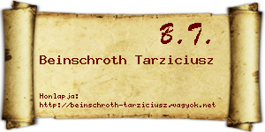 Beinschroth Tarziciusz névjegykártya